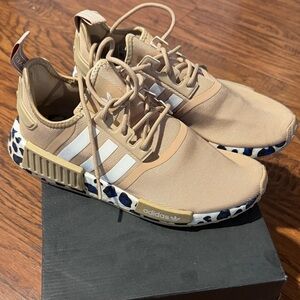adidas Tan Mesh NMD R1 with Leopard Accent